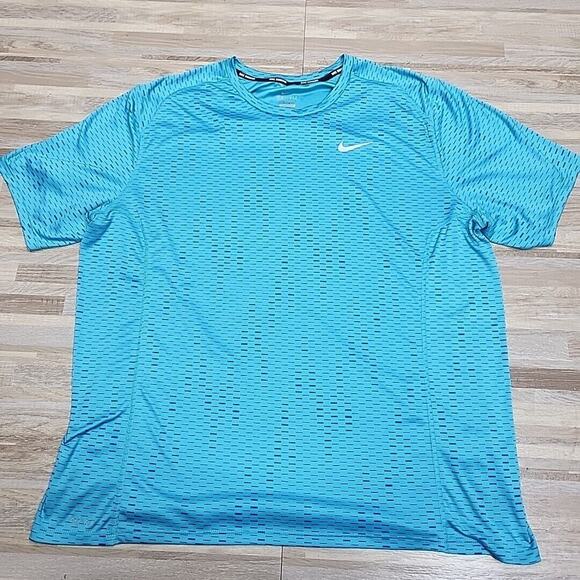 Mens Nike Dri Fit T-shirt Size XXL Blue Running Gym Breathable Short Sleeve - Picture 1 of 7
